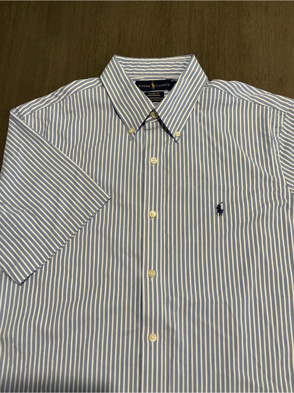 Polo Ralph Lauren Performance Shirt Striped Untucked Fit Short Sleeve Size L